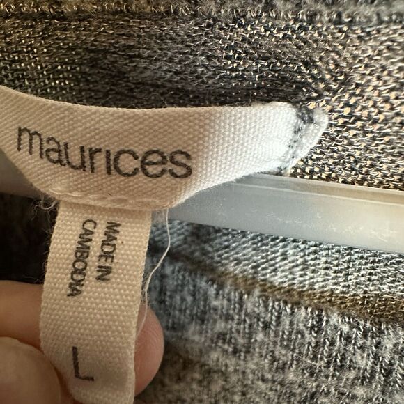 Maurices Gray and Striped Long Sleeve Top - Picture 5 of 6